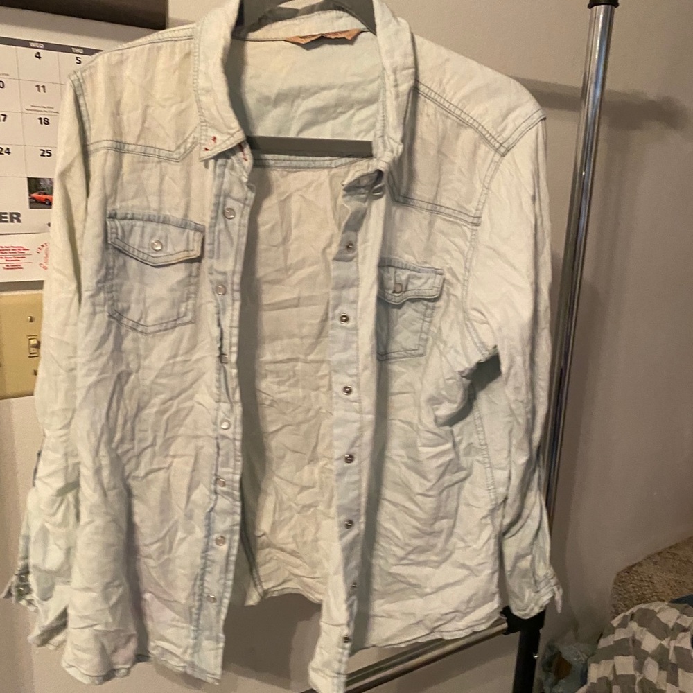 Acid Washed Button Down Top